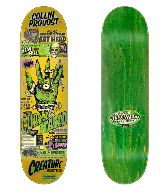 Creature Provost Cursed Hand Skateboard Deck 8.47